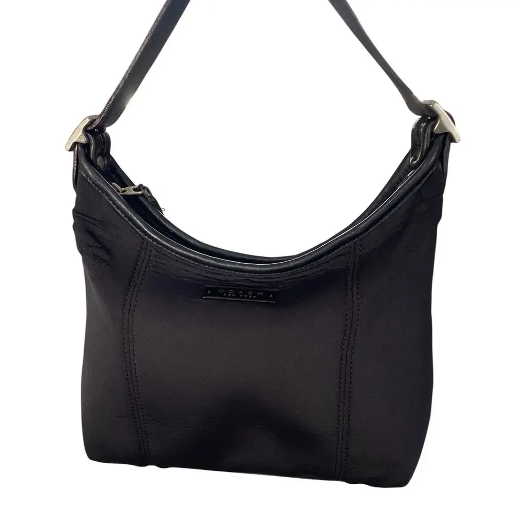 Coach Neo Crescent Shoulder Bag Hand Bag Black Neoprene Vintage Y2K 90s - Picture 16 of 16